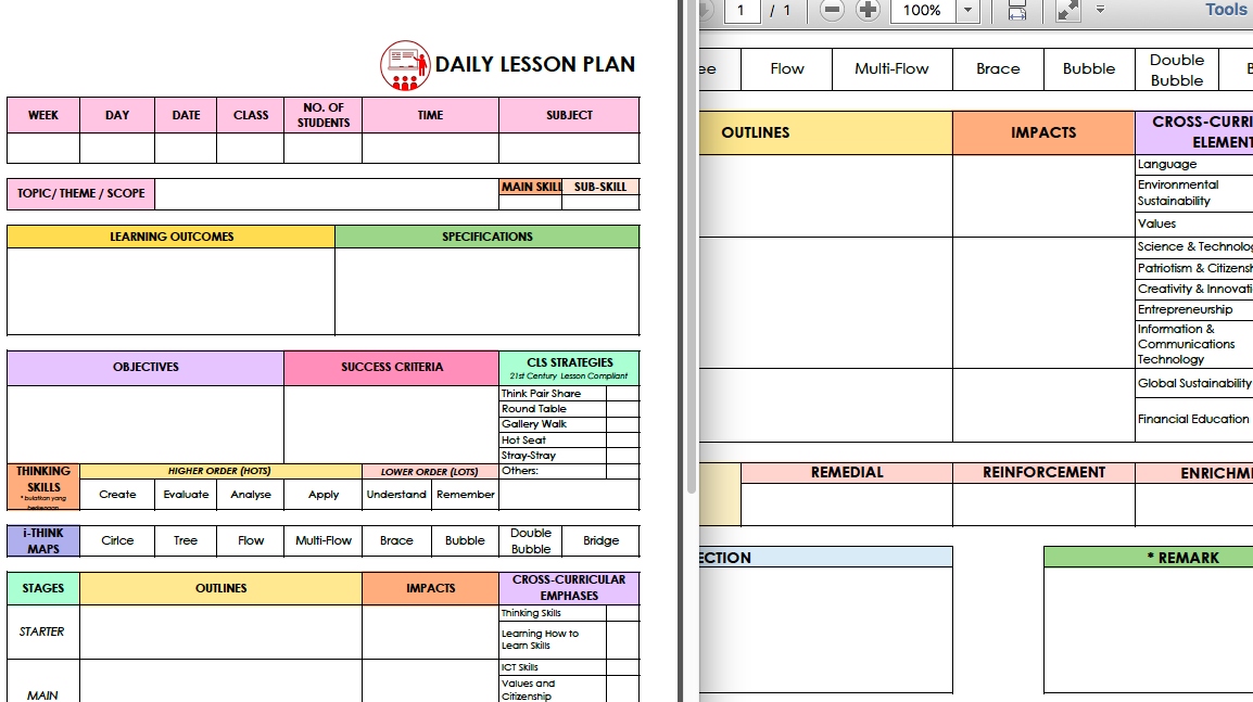  For Teachers Daily Lesson Plan Template For Secondary School English 