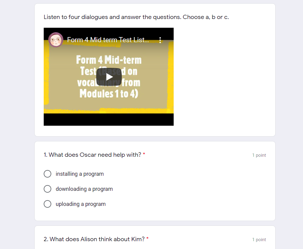 Google Forms Full Blast Plus 4 Mid Year Test Helloadlina My